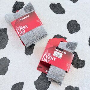 NWT $48 Terramar Adult Large 6 Pack Crew Socks Every Day All Season Wool Blend